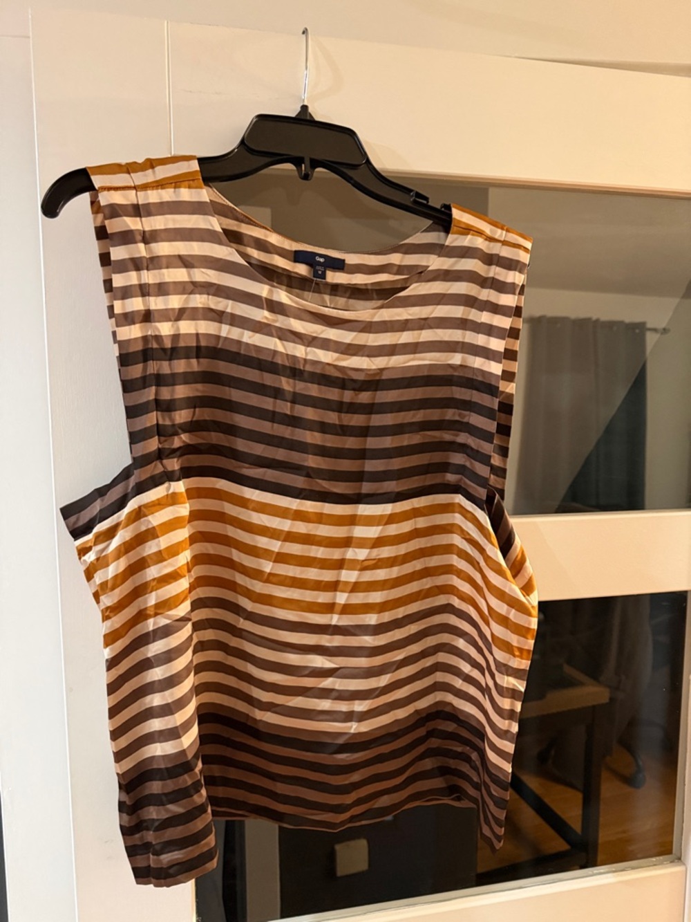 GAP Striped Sleeveless Tank in Brown and Mustard
